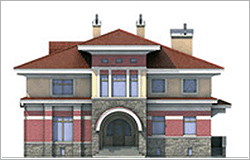 Фасад в осях 1-4