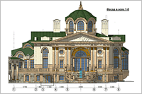 Фасад в осях 1-8